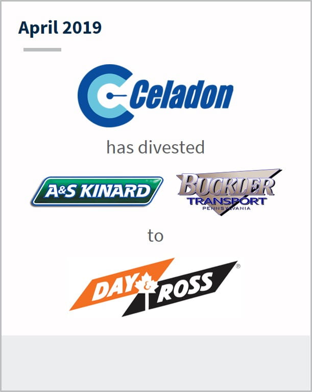 April 2019 Celadon has divested in multiple companies to Day Ross