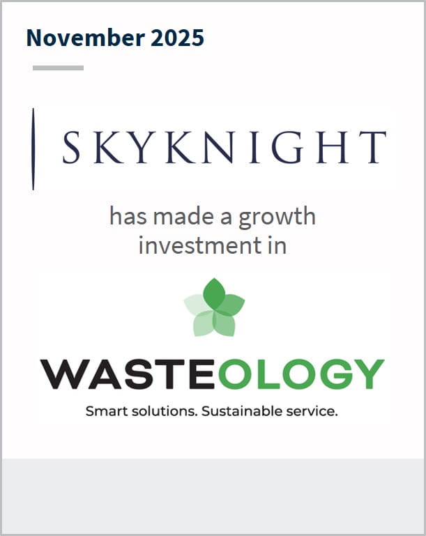 November 2025 Skyknight has made growth investment in Wasteology smart solutions. Sustainable service.