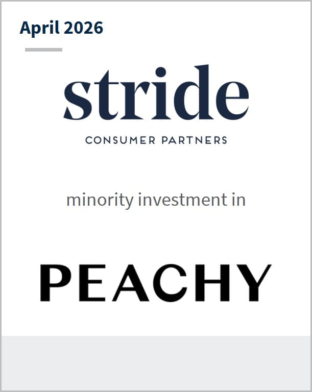 April 2026 Stride Conumer Partners minority investment in Peachy